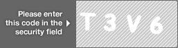 captcha code for visual authentication  letter T number 3 letter V number 6