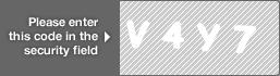 captcha code for visual authentication  letter V number 4 letter Y number 7