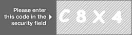 captcha code for visual authentication  letter C number 8 letter X number 4