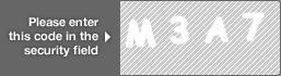 captcha code for visual authentication  letter M number 3 letter A number 7