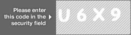 captcha code for visual authentication  letter U number 6 letter X number 9
