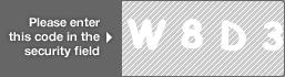 captcha code for visual authentication  letter W number 8 letter D number 3