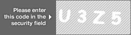 captcha code for visual authentication  letter U number 3 letter Z number 5