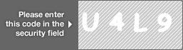 captcha code for visual authentication  letter U number 4 letter L number 9