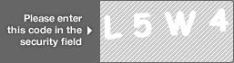 captcha code for visual authentication  letter L number 5 letter W number 4