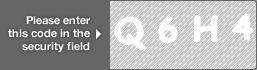 captcha code for visual authentication  letter Q number 6 letter H number 4