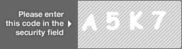 captcha code for visual authentication  letter A number 5 letter K number 7