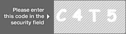 captcha code for visual authentication  letter C number 4 letter T number 5