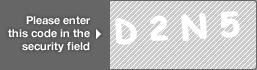 captcha code for visual authentication  letter D number 2 letter N number 5