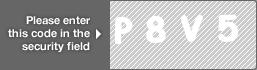 captcha code for visual authentication  letter P number 8 letter V number 5
