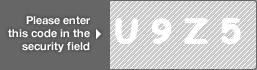 captcha code for visual authentication  letter U number 9 letter Z number 5
