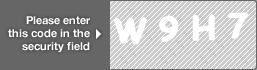 captcha code for visual authentication  letter W number 9 letter H number 7