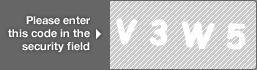 captcha code for visual authentication  letter V number 3 letter W number 5