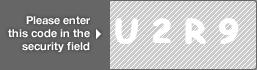captcha code for visual authentication  letter U number 2 letter R number 9