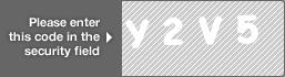 captcha code for visual authentication  letter Y number 2 letter V number 5