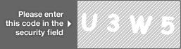 captcha code for visual authentication  letter U number 3 letter W number 5