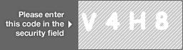 captcha code for visual authentication  letter V number 4 letter H number 8