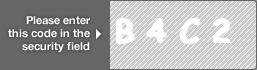 captcha code for visual authentication  letter B number 4 letter C number 2