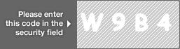 captcha code for visual authentication  letter W number 9 letter B number 4