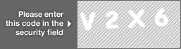captcha code for visual authentication  letter V number 2 letter X number 6